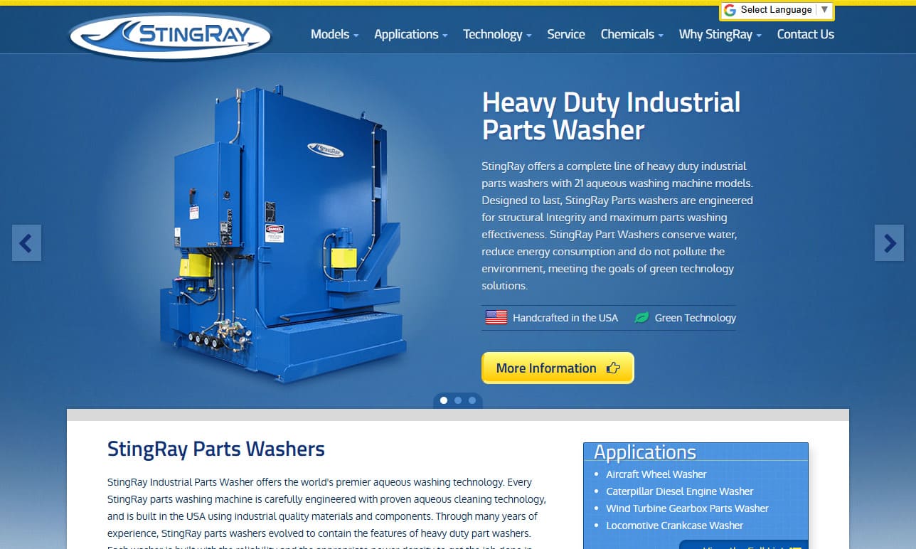 StingRay Parts Washer StingRay Parts Washer